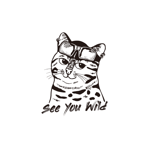 See You Wild 西揪團 — 石虎貓咪戴護目鏡品牌 Logo